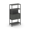Shelf System Односекционный стеллаж четырехярусный с ящиками SN.STM-412 Антрацит/Металл Антрацит 810