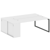 Metal System Quattro Рабочая станция с шкафом-купе на О-образном м/к 40БО.РС-СШК-1.5 Т Белый/Металл