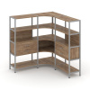 Shelf System Трехсекционный угловой стеллаж четырехярусный с ящиками SN.STMU-431 Дуб Табак/Металл Се