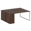Metal System Quattro Рабочая станция с шкафом-купе на О-образном м/к 40БО.РС-СШК-1.3 Т Венге Цаво/Ме