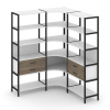 Shelf System Трехсекционный угловой стеллаж пятиярусный с ящиками SN.STMU-531 Белый/Вяз Благородный/