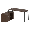 Metal System Рабочая станция с тумбой на А-образном м/к БА.РС-СТС-2.3 (L) Венге Цаво/Металл Антрацит