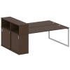 Metal System Quattro Рабочая станция с шкафом-купе на О-образном м/к 40БО.РС-СШК-2.5 Т Венге Цаво/Ме