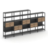 Shelf System Пятисекционный стеллаж пятиярусный с ящиками SN.STM-551 Антрацит/Дуб Табак/Металл Черны