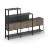 Shelf System Трехсекционный стеллаж четырех/трех/двухярусный с ящиками SN.STM-431 Антрацит/Вяз Благо