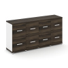 Concept Шкаф 4 узкие секции, 2 ниши CN.STU-242 W Дуб Мали/Белый Бриллиант/Металл Белый 1668*420*818