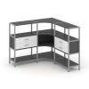 Shelf System Трехсекционный угловой стеллаж трехярусный с ящиками SN.STMU-331 Антрацит/Белый/Металл