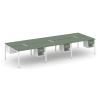 Concept Рабочая станция двухсторонняя с подвес. тумбами на 6 мест CN.DRS-158 W Кобо/Белый Бриллиант/