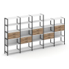 Shelf System Пятисекционный стеллаж пятиярусный с ящиками SN.STM-551 Белый/Дуб Табак/Металл Черный 3