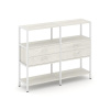 Shelf System Двухсекционный стеллаж трехярусный с ящиками SN.STM-322 Дуб Наварра/Металл Белый 1590*4
