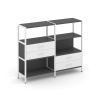Shelf System Двухсекционный стеллаж трехярусный с ящиками SN.STM-323 Антрацит/Белый/Металл Белый 159