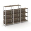 Shelf System Трехсекционный стеллаж четырех/трехярусный SN.STM-432 Вяз Благородный/Металл Белый 2370