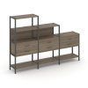 Shelf System Трехсекционный стеллаж четырех/трех/двухярусный с ящиками SN.STM-431 Вяз Благородный/Ме