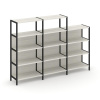 Shelf System Трехсекционный стеллаж четырех/трехярусный SN.STM-432 Дуб Наварра/Металл Черный 2370*40