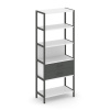 Shelf System Односекционный стеллаж пятиярусный с ящиками SN.STM-512 Белый/Антрацит/Металл Антрацит