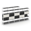 Shelf System Пятисекционный стеллаж пятиярусный с ящиками SN.STM-551 Антрацит/Дуб Наварра/Металл Бел
