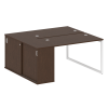 Metal System Quattro Рабочая станция с шкафом-купе на О-образном м/к 40БО.РС-СШК-1.2 Т Венге Цаво/Ме