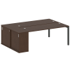 Metal System Quattro Рабочая станция с шкафом-купе на П-образном м/к 50БП.РС-СШК-1.5 Т Венге Цаво/Ме