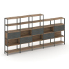 Shelf System Пятисекционный стеллаж пятиярусный с ящиками SN.STM-551 Дуб Табак/Антрацит/Металл Антра