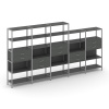 Shelf System Пятисекционный стеллаж пятиярусный с ящиками SN.STM-551 Антрацит/Металл Серый 3930*400*