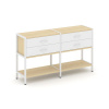 Shelf System Двухсекционный стеллаж двухярусный с ящиками SN.STM-222 Акация Лорка/Белый/Металл Белый