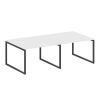 Metal System Quattro Перег. стол (2 столешницы) на О-образном м/к 40БО.ПРГ-2.2 Белый/Металл Антрацит