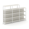 Shelf System Трехсекционный стеллаж четырех/трехярусный SN.STM-432 Дуб Наварра/Металл Белый 2370*400