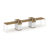 Concept Рабочая станция 3 места с 2 опорными тумбами CN.ORS-450 W Сандал Янтарный/Белый Бриллиант/Ме