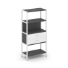 Shelf System Односекционный стеллаж четырехярусный с ящиками SN.STM-412 Антрацит/Белый/Металл Белый