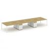 Concept Рабочая станция 6 мест с 2 опорными тумбами CN.DRS-452 W Сандал Янтарный/Белый Бриллиант/Мет