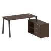 Metal System Рабочая станция с тумбой на А-образном м/к БА.РС-СТС-2.3 (R) Венге Цаво/Металл Антрацит