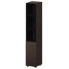Стеллаж комбинированный узкий с стеклянным фасадом К-932,К-936,К-941,КФ-936,КФ-941 Дуб венге 360x420x2000 Приоритет