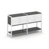 Shelf System Двухсекционный стеллаж двухярусный с ящиками SN.STM-222 Антрацит/Белый/Металл Белый 159