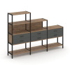 Shelf System Трехсекционный стеллаж четырех/трех/двухярусный с ящиками SN.STM-431 Дуб Табак/Антрацит
