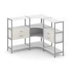 Shelf System Трехсекционный угловой стеллаж трехярусный с ящиками SN.STMU-331 Белый/Дуб Наварра/Мета