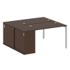 Metal System Quattro Рабочая станция с шкафом-купе на П-образном м/к 40БП.РС-СШК-1.2 Т Венге Цаво/Ме