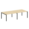 Metal System Quattro Переговорный стол (2 столешницы) на П-образном м/к 50БП.ПРГ-2.3 Акация Лорка/Ме