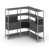 Shelf System Трехсекционный угловой стеллаж четырехярусный с ящиками SN.STMU-431 Антрацит/Металл Сер