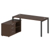 Metal System Рабочая станция с тумбой на П-образном м/к БП.РС-СТС-2.4 (L) Венге Цаво/Металл Антрацит