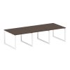 Metal System Quattro Переговорный стол (3 столешницы) на О-оразном м/к 50БО.ПРГ-3.1 Венге Цаво/Метал