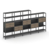 Shelf System Пятисекционный стеллаж пятиярусный с ящиками SN.STM-551 Антрацит/Вяз Благородный/Металл