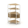 Shelf System Односекционный угловой стеллаж четырехярусный SN.STMU-411 Тиквуд Светлый/Металл Белый 8