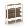 Shelf System Двухсекционный стеллаж четырехярусный SN.STM-421 Дуб Табак/Металл Белый 1590*400*1613