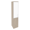 Onix Шкаф высокий узкий левый O.SU-1.2 R (L) white Дуб Аттик/Стекло White 400*420*1977