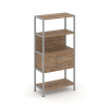 Shelf System Односекционный стеллаж четырехярусный с ящиками SN.STM-412 Дуб Табак/Металл Серый 810*4
