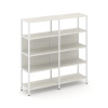 Shelf System Двухсекционный стеллаж четырехярусный SN.STM-421 Дуб Наварра/Металл Белый 1590*400*1613