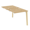 Onix Wood Стол-приставка двойной OW.D.SPR-0.8 Тиквуд Светлый/Дуб Светлый/Металл Белый 780*1635*750