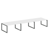 Metal System Quattro Переговорный стол (3 столешницы) на О-оразном м/к 50БО.ПРГ-3.4 Белый/Металл Ант