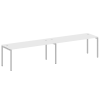 Metal System Quattro Рабочая станция на 2 места на П-образном м/к 40БП.СМ-2.5 Белый/Металл Серый 360