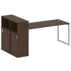Metal System Quattro Стол письменный с шкафом-купе на О-образном м/к 40БО.РС-СШК-3.5 Т Венге Цаво/Ме